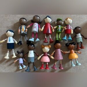 Colorful Wooden Doll Set